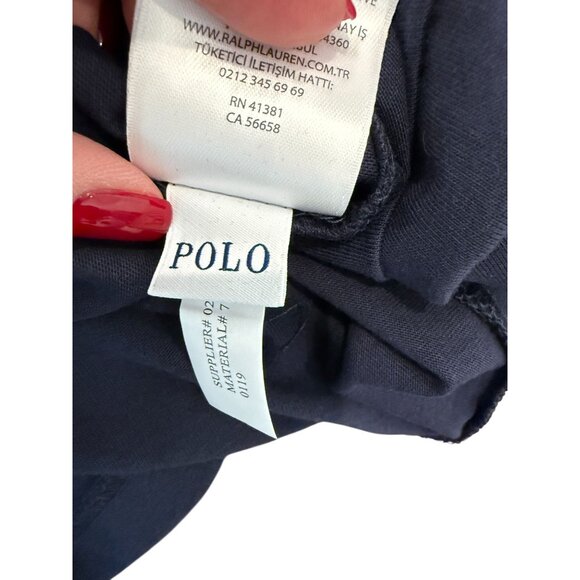 Polo Ralph Lauren Navy V-Neck T-Shirt with Red Pony Logo NWT - Size M - Picture 9 of 11